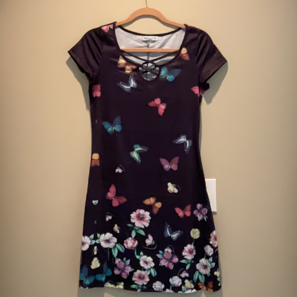 MISSLOOK Multicolor Butterfly Print Dress